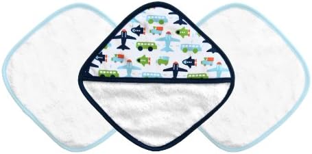 Washcloth and Bath Mitt Set, White Vroom